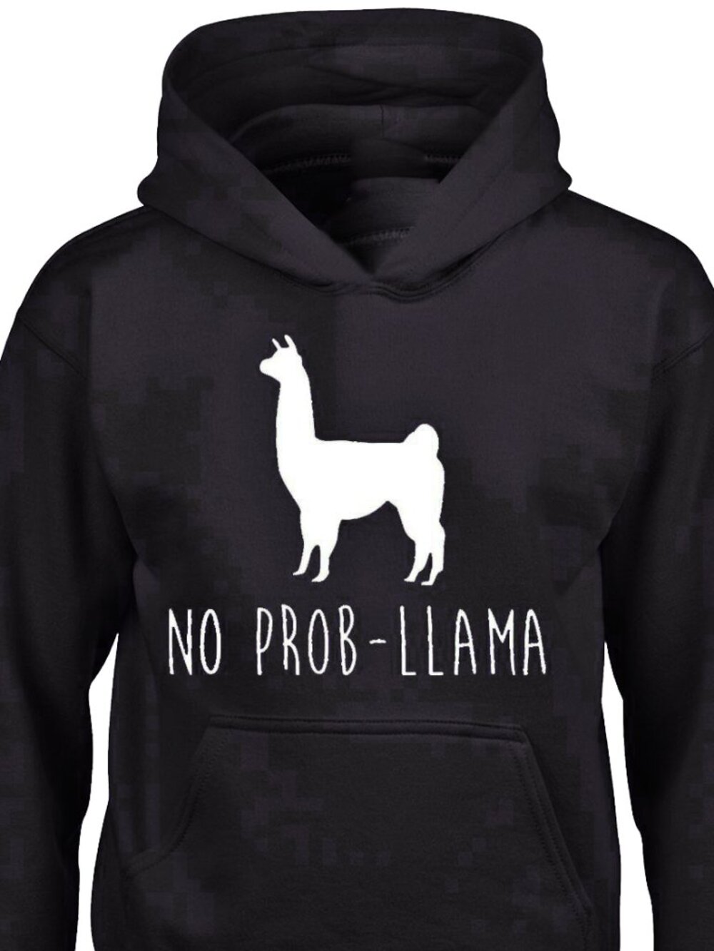 New No Prob-Lllama Black Hoodie Fleece Sweatshirt
